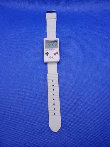 Nintendo Gameboy Watch Men White Digital Throwback Retro Backlight Alarm