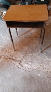 Vintage Industrial Mid-Century Student School Desk w/ Adjustable Legs