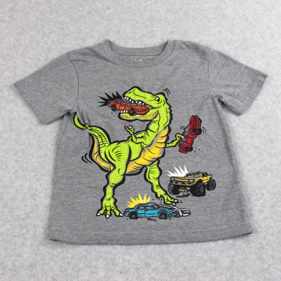 Garanimals T-Shirts Boy's 4T Dinosaur Truck Robot Cool Kid Short Sleeve Lot of 4 - Image 2 of 4