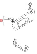 SUN VISOR WITH ILLUMINATED MIRROR AND COVER MOON SILVER 4G0857551MHF6 17-17