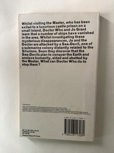 Doctor Who: The Sea Devils, by Malcom Hulke (Paperback, 1984 Edition) - Picture 10 of 10