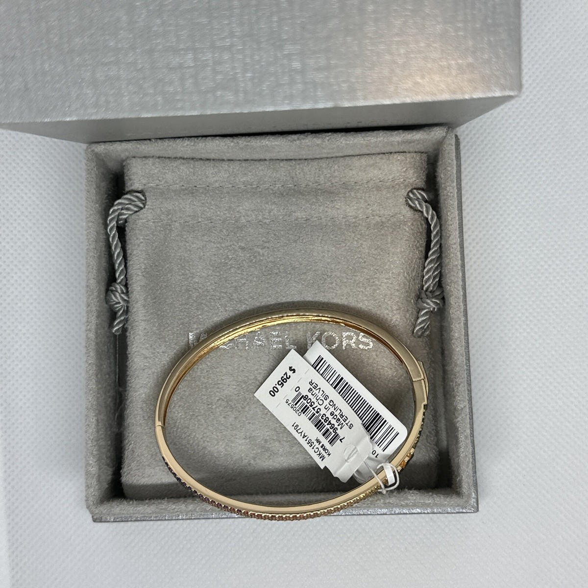 NEW Michael Kors Brilliance Bangle Ster. Silver Bracelet