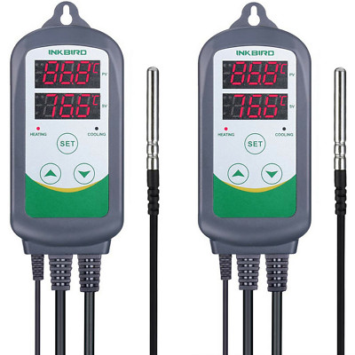 2Pcs Temperature Controller Heating Thermostat ITC-308 220V Refrigerator Fan EU