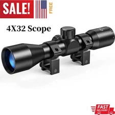 CVLIFE 4x32 Rifle Compact Scope Crosshair Optics Hunting Scope with 20mm Mounts