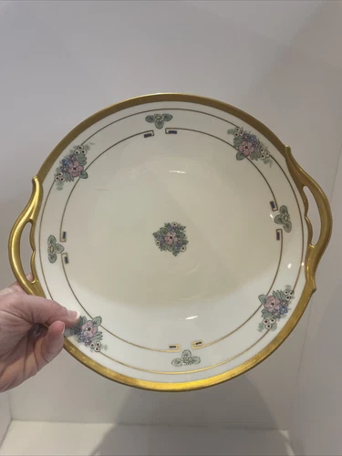 Gorgeous Handpainted Floral W. A. Pickard Plate with gold trim and ornate edges