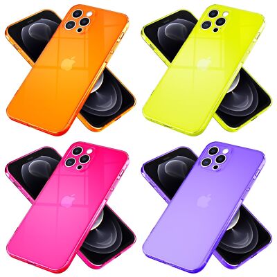 iPhone 12 Pro Handyhülle Neon Silikonhülle NALIA Case Cover bunt matt soft