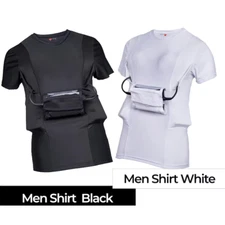 LVAD HeartWare 3 Shirt for Men LVAD Clothing Medical T-Shirt with Battery Pocket