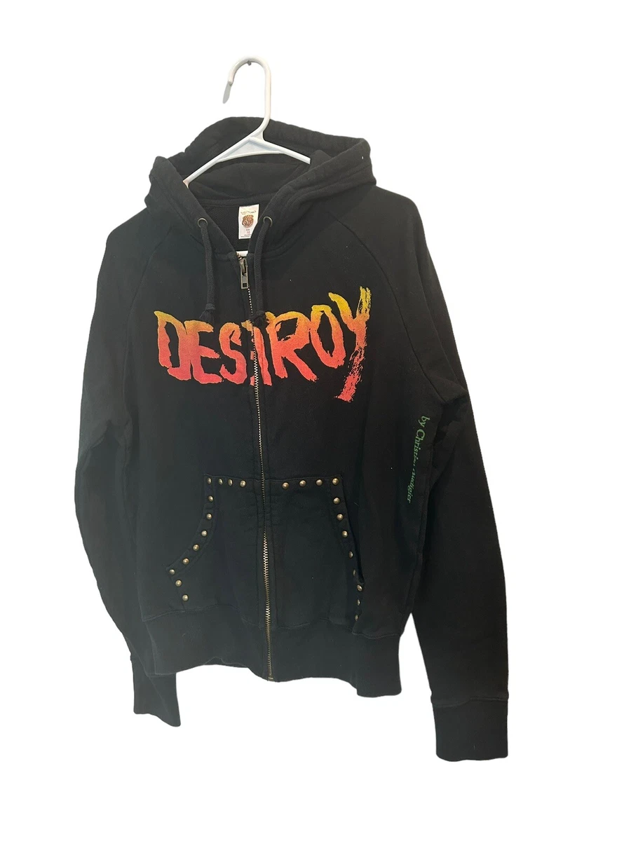 Ed Hardy Vintage Full Zip Hoodie Punks Not Dead DESTROY Size