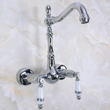 Silver Chrome Brass Swivel Spout Kitchen Faucet Bathroom Sink Mixer Tap 2nf958