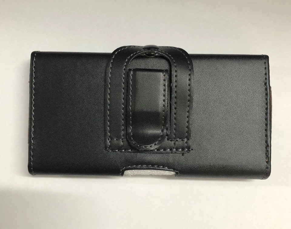 Sony Xperia M2 (D2305) Universal Side-Carry Leather Pouch & Belt Clip/Loop Black - Image 2 of 2