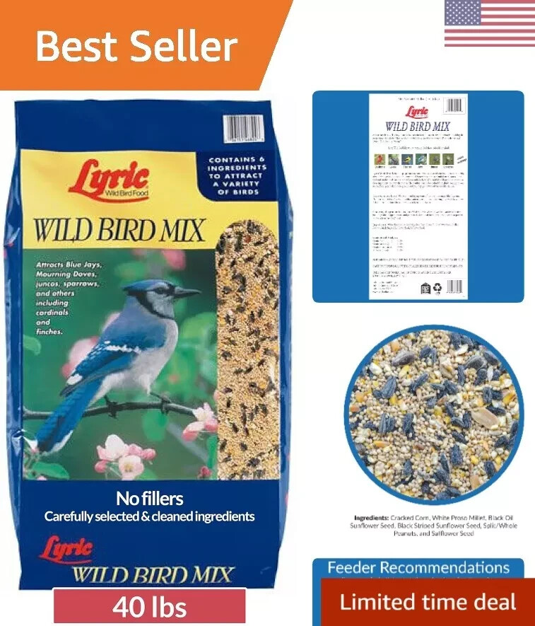 Wild Bird Mix Bird Seed, Bird Food for Outside Feeders, 40 lb. Bag