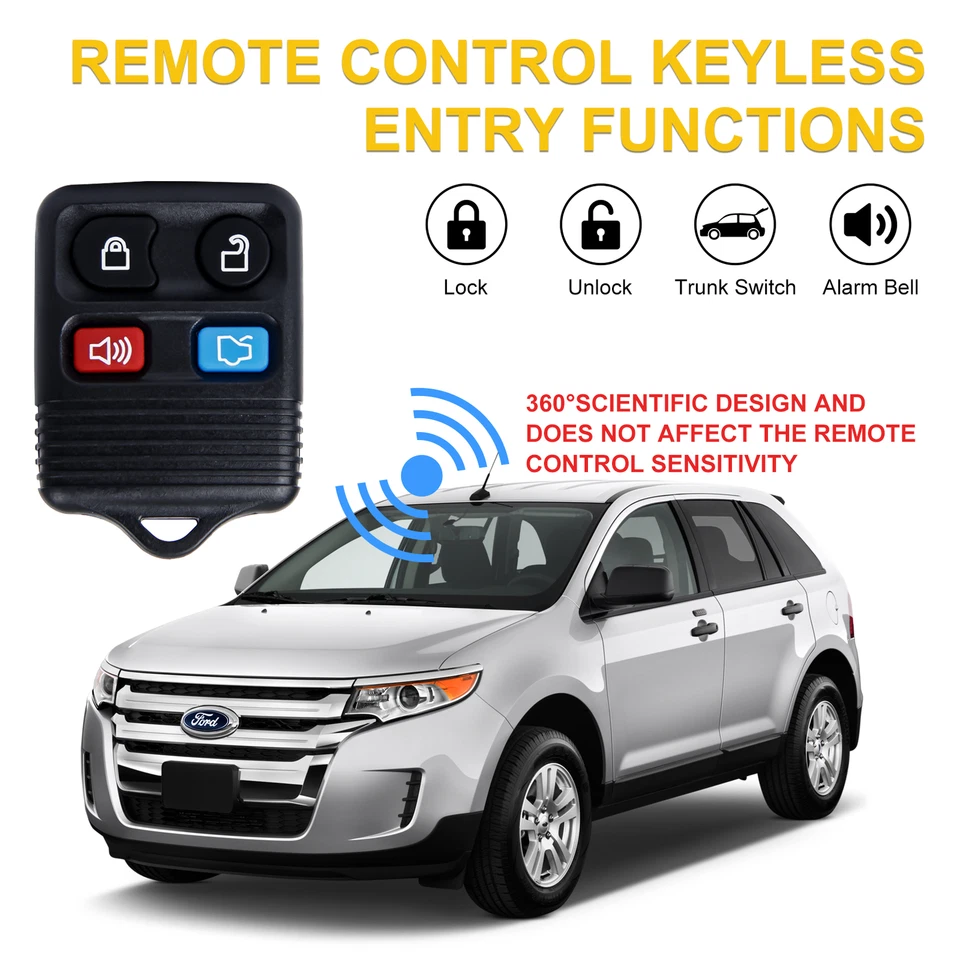 2 Car Key Fob Remote 4B Navy For 1999 2000 2001 2002 2003 2004 Ford Mustang - Image 2 of 4