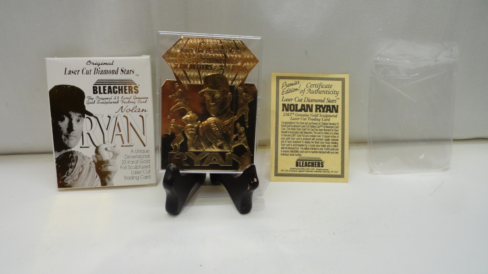 1996 NOLAN RYAN BLEACHERS CARD 23kt Gold Card SER. 01364 of 10,000 NEW