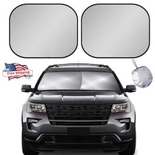 Windshield Sun Shade Reflective Foldable 2pcs Car Sunshades Reflect Uv Universal