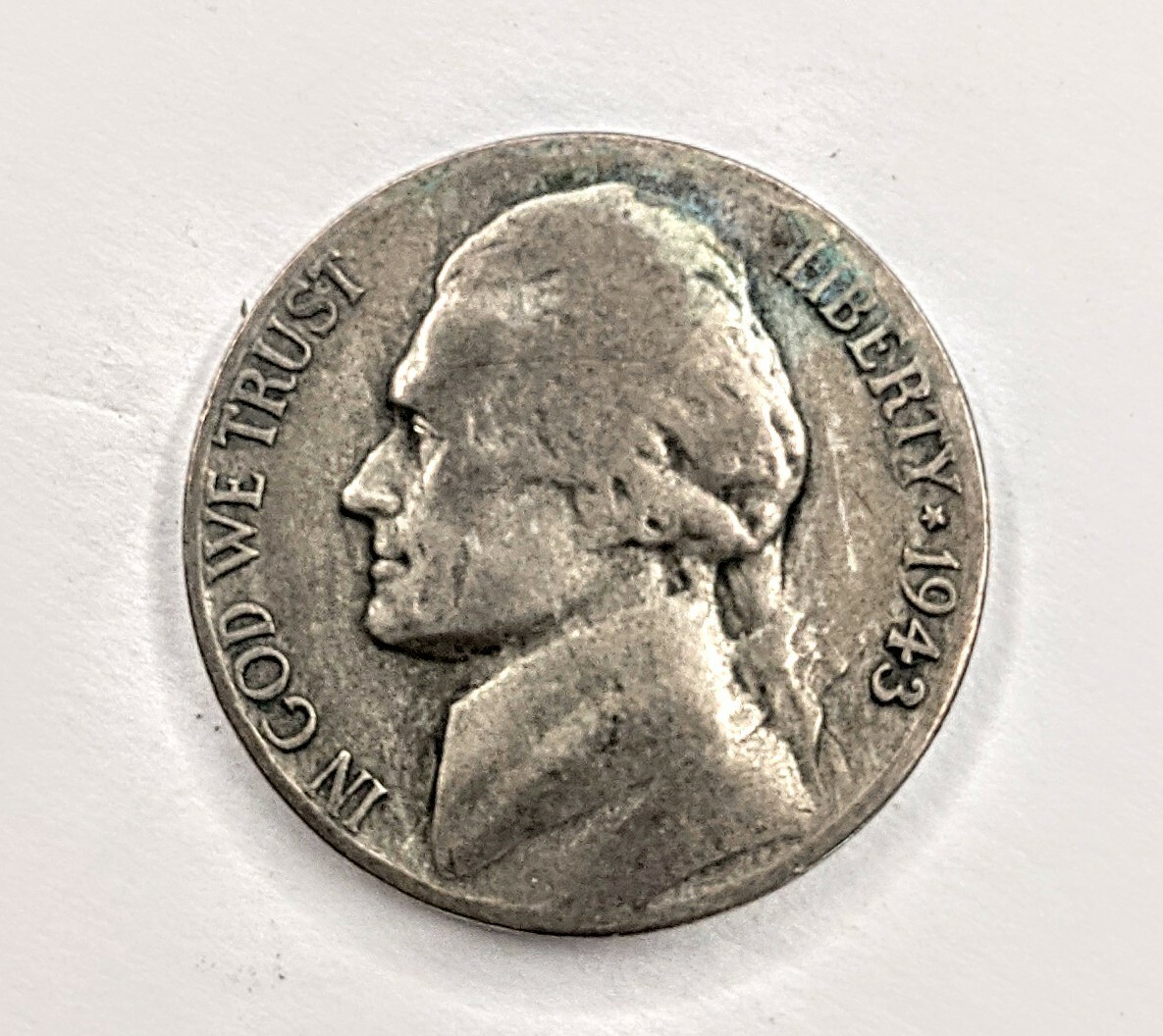 Coin, United States, Jefferson Nickel, 5 Cents, 1943, U.S. Mint