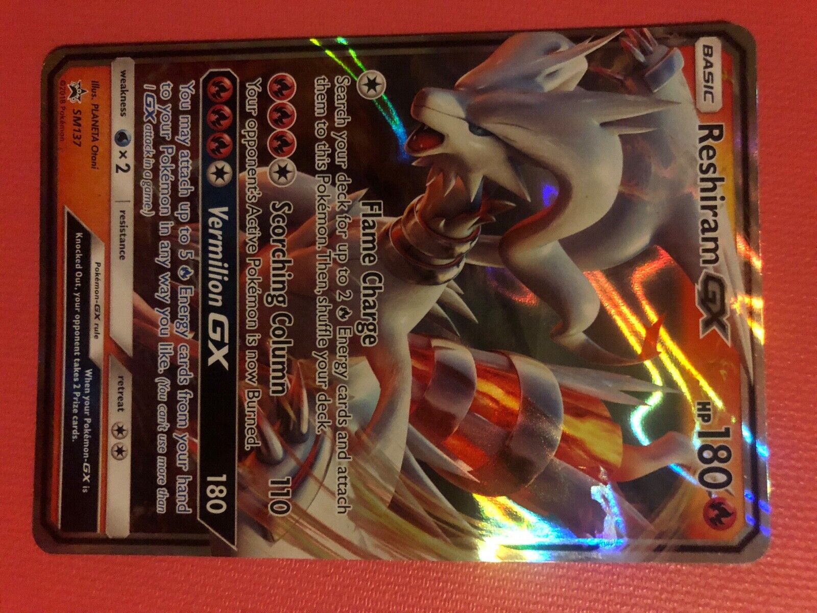  Pokemon Singles - Reshiram GX - SM137 - SM Black Star