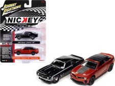 Johnny Lightning 1:64 Diecast Cars 2 Pk NICKEY Set 1969 & 2013 Chevy Camaros 20A