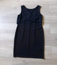 Wallis Black Lace Cape Top Shift Dress Pencil Navy Glitter Evening Party UK14