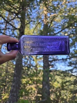 1890s Amethyst Purple Cure Old Dr. J. Kauffman's Angeline Hamilton Ohio Bottle!