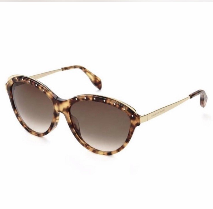 Alexander McQueen women’s AMQ 4241/S tortoise Havana gold cat-eye sunglasses NEW Alexander McQueen AMQ 4241/S tortoise Havana gold cat  main image 4