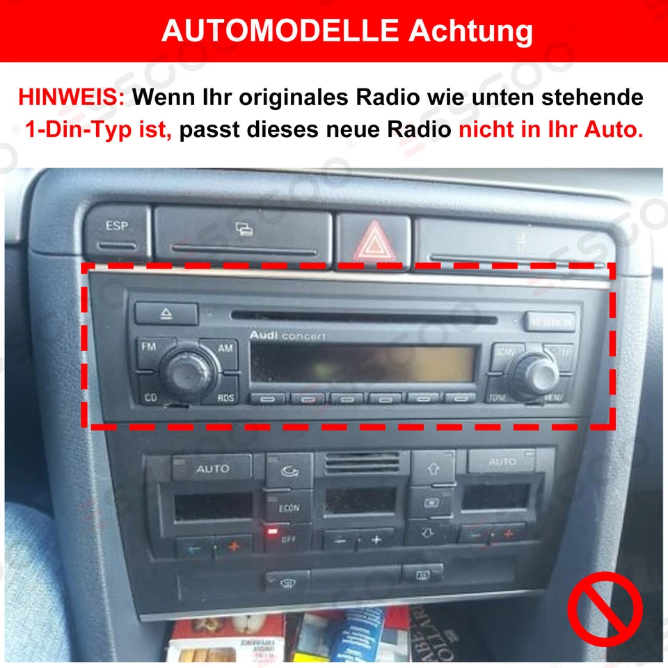 DAB+ 9" Für Audi A4 8E 8H B6 B7 2000-2009 Carplay 4+64G Android 13 Autoradio GPS - Bild 2 von 4