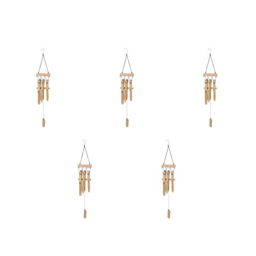 5 Stück Bambus-Windspiele für den Außenbereich, Holz-Windspiel, tiefe Töne, - Bild 10 von 12