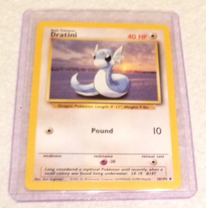 Dratini - 26/102 - Base Set - Unlimited - Uncommon - Pokemon Card  - Near Mint