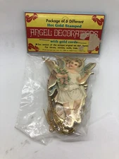 Angel Decorations Hot Gold stamped Merrimack 1979 SEE DESCRIPTION