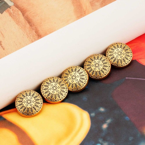 5pcs Snowflake Embossed Metal Buttons Vintage for Clothing Crafts Sewing 18/23mm - Picture 5 of 11