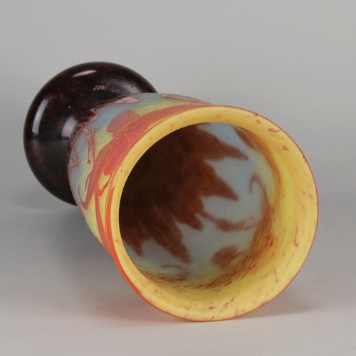 Art Deco Glass Vase entitled "Décor Orchidée" by Le Verre Français - Picture 12 of 13