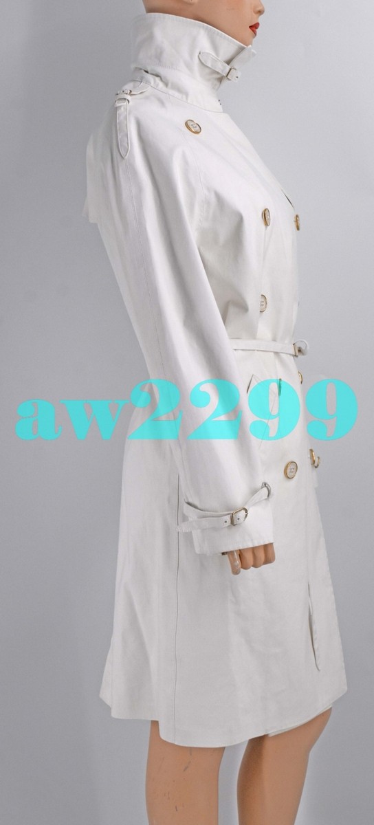 HERMES $4000 RARE EXQUISITE TRENCH COAT 40 SMALL 8 OFF WHITE HERMES $4000 RARE EXQUISITE TRENCH COAT 40 SMALL 8 OFF WHITE