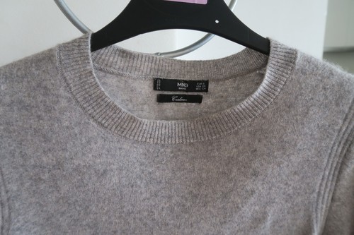 Pull gris col rond , manches longues, Mango, t: S. 100% cachemire. - Imagen 3 de 12