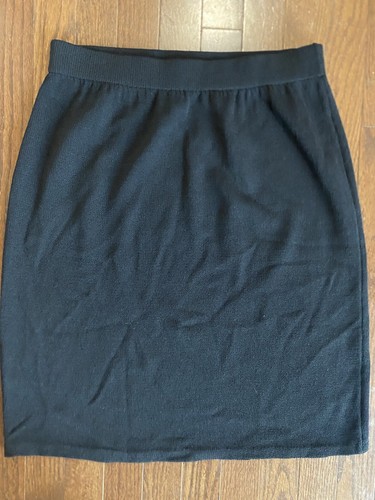 St John Basics gerader Rock schwarz Santana-Strick zum Anziehen 12