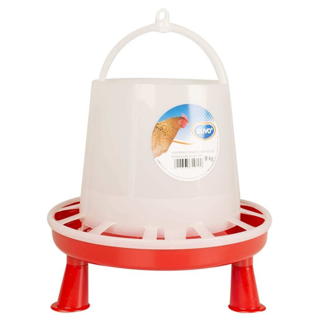 Mangeoire pour volailles Duvoplus 8 kg avec plots pour garder le grain propre