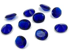 6 Vintage Brilliant Cut Glass Sapphire 12x10mm. Oval Unfoiled Gem Jewels T972