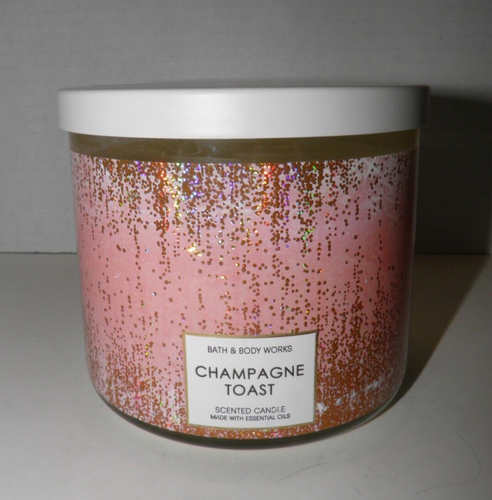 Bath & Body Works Champagner Toast Glas Kerze 14,5 oz 3 Docht NEU