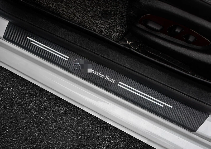 4PCS Mercedes-Benz Car Accessories Door Sill Protector Scuff Guard Cover Trim Foto 2 de 4