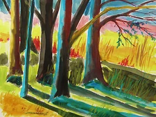 ORIGINAL Landscape WATERCOLOR Painting John Williams art JMW Expressionism