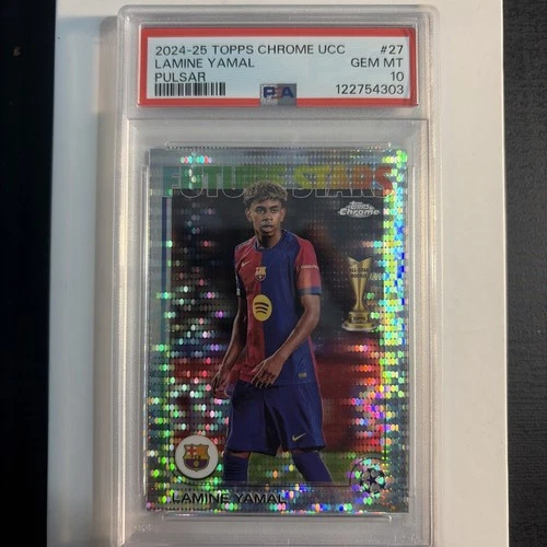 Topps 2024-25 Chrome UCC Future Stars Lamine Yamal #27 Pulsar PSA 10 Barca