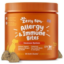 Zesty Paws Dog Allergy Relief Chews, Probiotics for Itchy Skin  Ears, 90ct