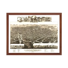 Old Map of Kalamazoo, MI 1883 - Vintage Kalamazoo Michigan A