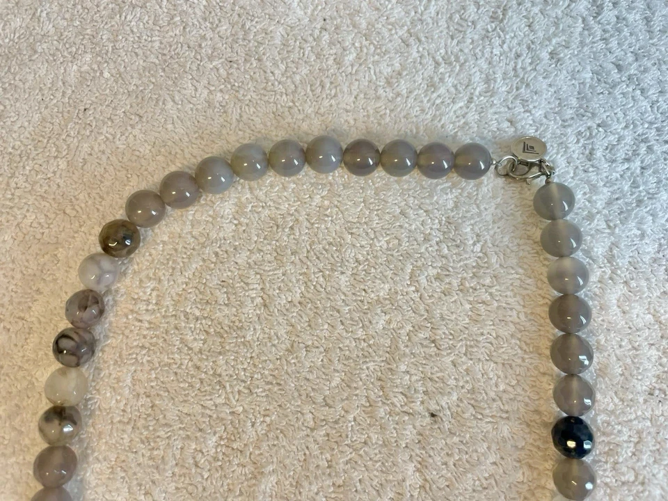 "Collar SILPADA 32"" ágata plateada ODA A GEODA, 16"" doble elástico" Foto 4 de 4