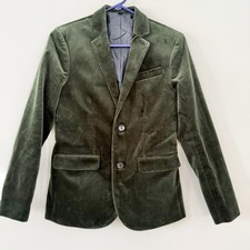 J.Crew Crewcuts Kids Ludlow Blazer Green Velvet Boys Sz 14