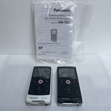 2x Panasonic HM-TA1 High Definition Handheld Camcorder Black White Untested