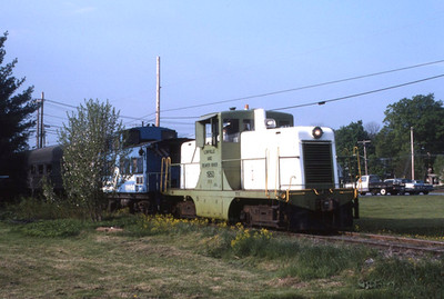 Original Slide: Lowville & Beaver River GE 44 TON 1950 Action at Lowville, NY