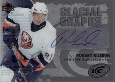 2005-06 Upper Deck Ice Glacial Graphs Labels #GGRN Robert Nilsson AUTO - HKY