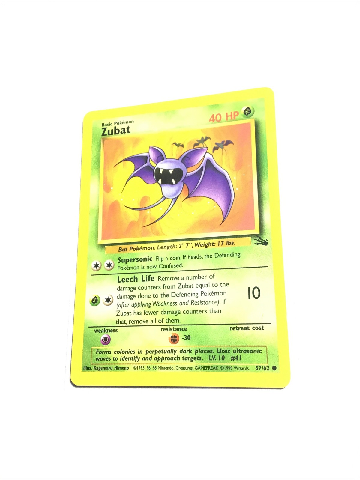 ZUBAT - 57/62 - Fossil - Pokemon Card - NM