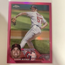 2023 Topps Chrome Magenta Refractors #118 Shane Bieber /399 Guardians