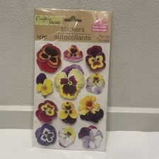 Crafter's Square Stickers Hibiscus Flowers Pop Up Glitter 3D Flower Hawaii NEW