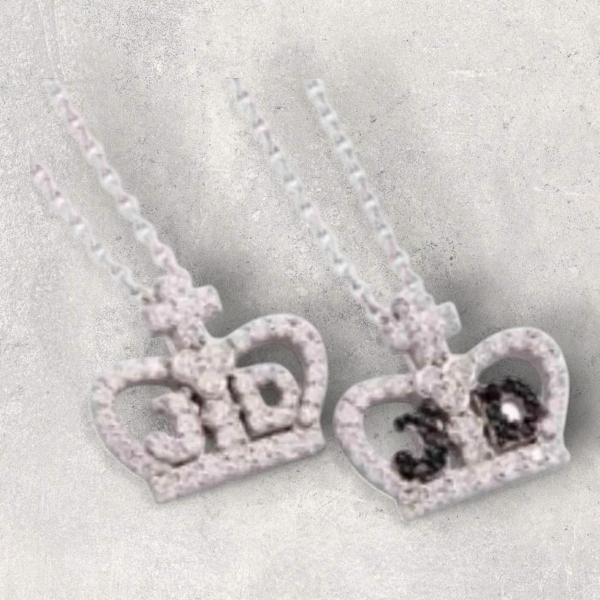 Justin Davis Coronation Crown Necklace 45cm Clear Black